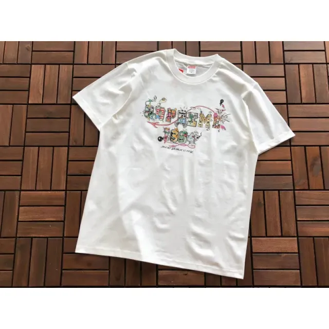 B382 24 varsity tee white