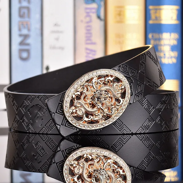 12 # Gold Buckle+Antique Medusa Black
