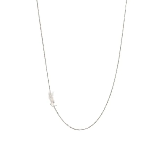 Saint Laurent YSL Logo Necklace Silver Chain