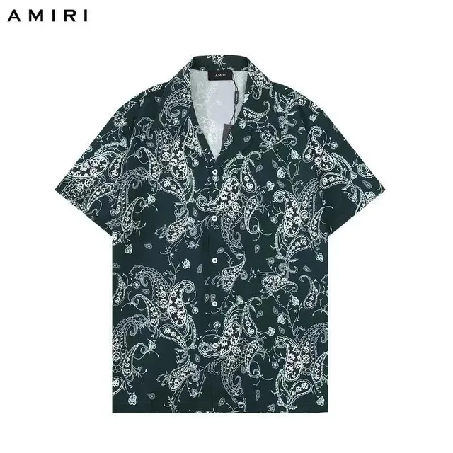 Amiri Paisley Print Shirt Black with White Paisley
