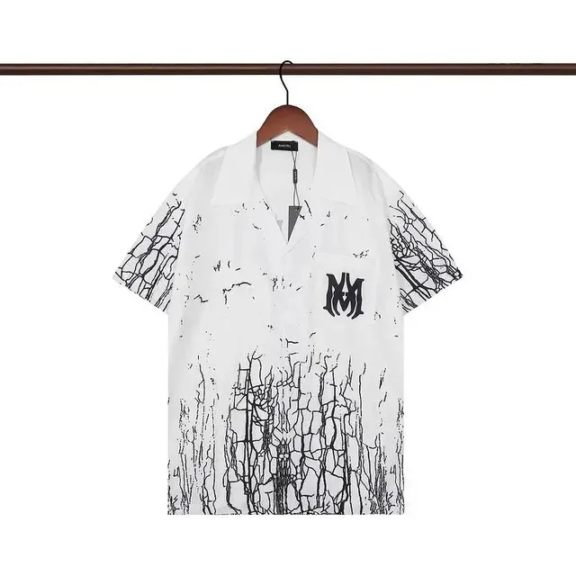 Amiri Short-Sleeve Shirt Cracked Print