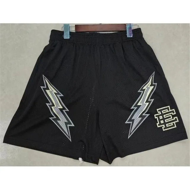 Eric Emanuel Mesh Shorts Lightning Bolt Print