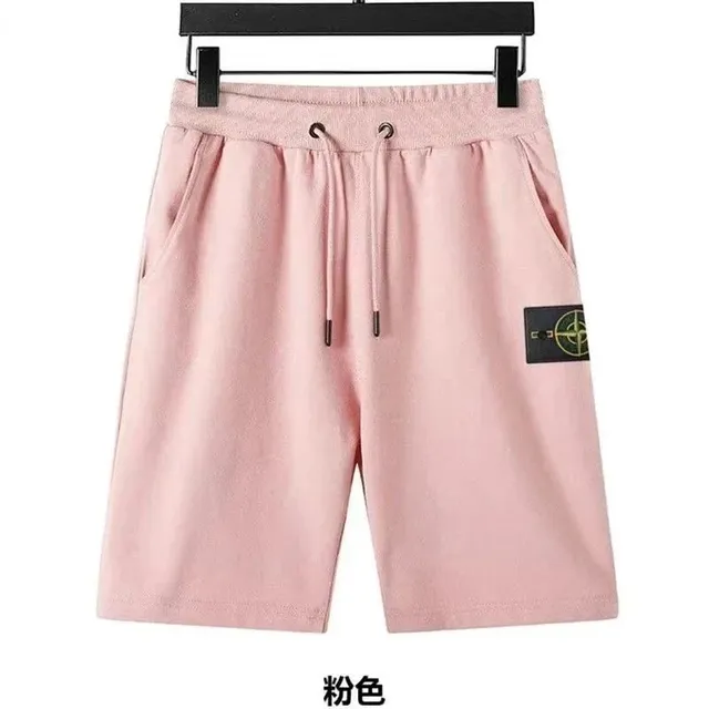 Stone Island Logo Patch Shorts Pink