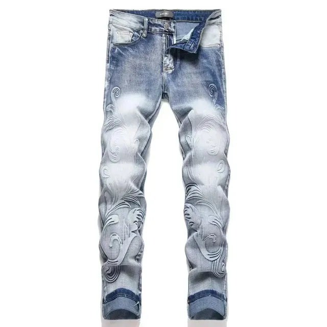 Amiri Embroidered Jeans Ghost Face Print