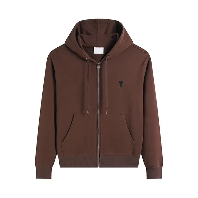 Amiri Zip-Up Hoodie Chocolate Brown