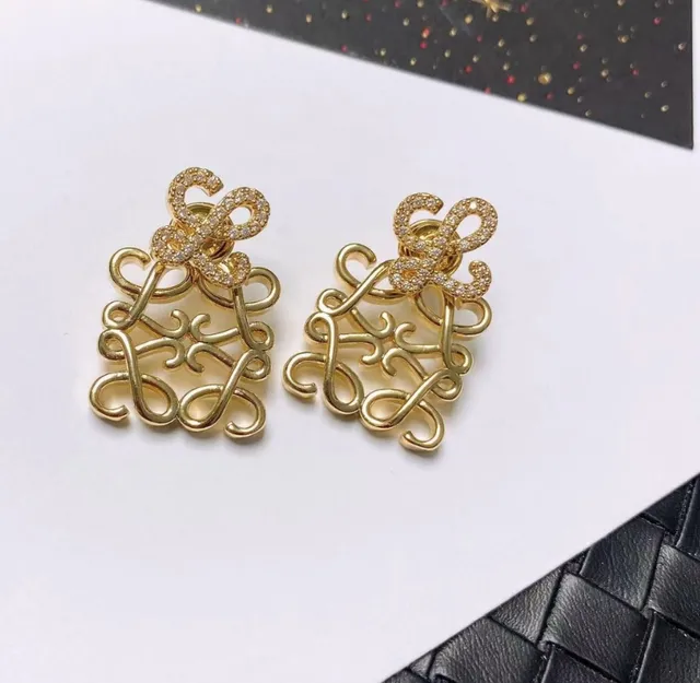 Loewe Anagram Earrings Crystal-Embellished