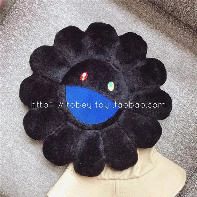 KAWS Flower Companion Plush Black with Blue Mouth