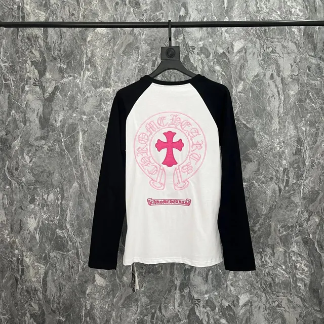Chrome Hearts Raglan Long Sleeve Tee Cross Logo