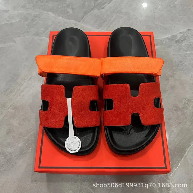 Hermès Oran Sandal H Logo Suede
