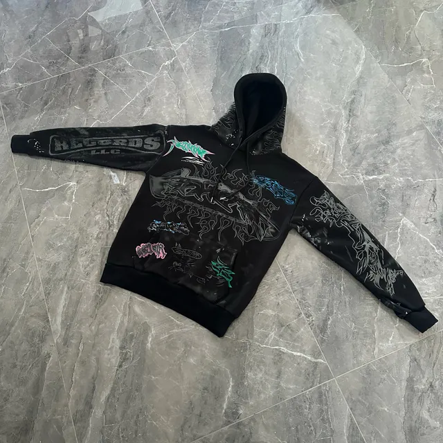 Gallery Dept. Hooded Sweatshirt Graffiti Print
