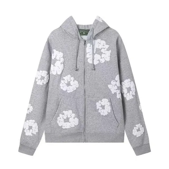 Gallery Dept. Floral Zip-Up Hoodie 3D Floral Appliqué