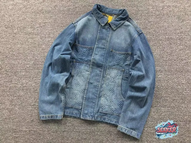 Louis Vuitton Denim Jacket Monogram Embossed