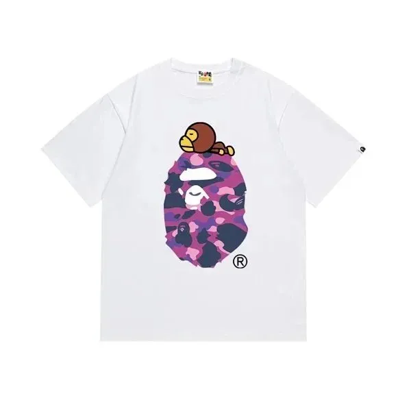 BAPE Shark Tee Purple Camo Ape Head