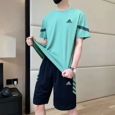 Adidas T-Shirt and Shorts Set Two-Tone Sport