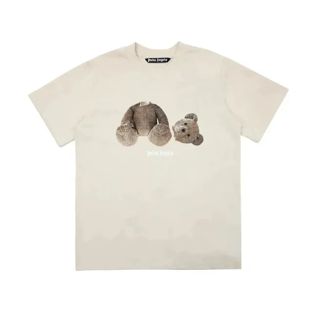 Palm Angels Teddy Bear Graphic Tee Distressed Bear Print
