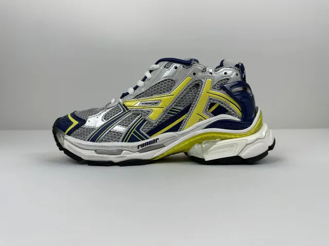 Balenciaga Speed Trainer Silver Navy Yellow