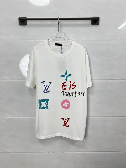 Louis Vuitton Graphic T-Shirt Multi-Logo Print