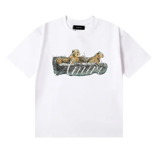 Graphic Tee Cheetah Print Amiri Logo