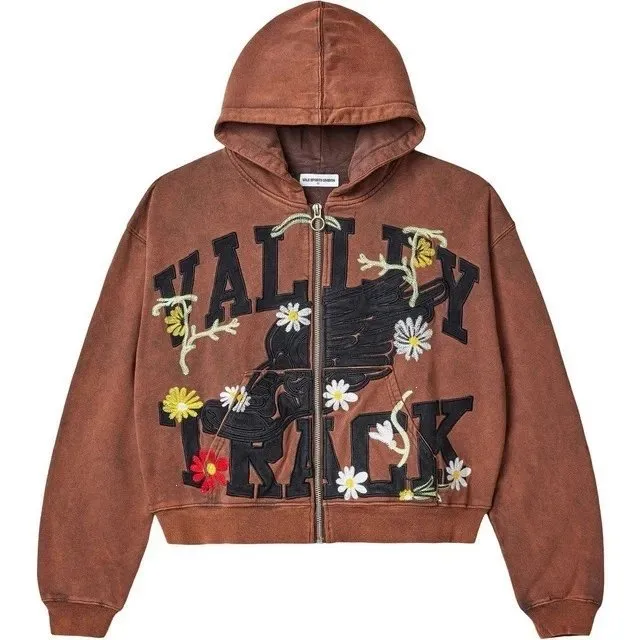 Gallery Dept. Zip-Up Hoodie Valley Track Floral Embroidery