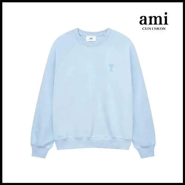 AMI Paris Crewneck Sweatshirt Light Blue