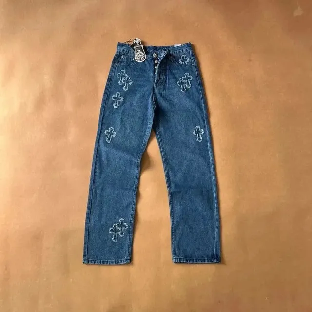 Chrome Hearts Jeans Cross-Embroidered