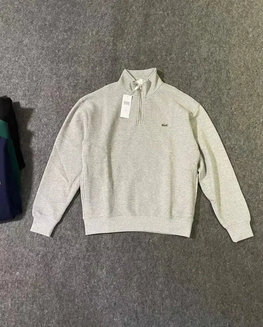 Lacoste Quarter-Zip Sweatshirt Heather Grey