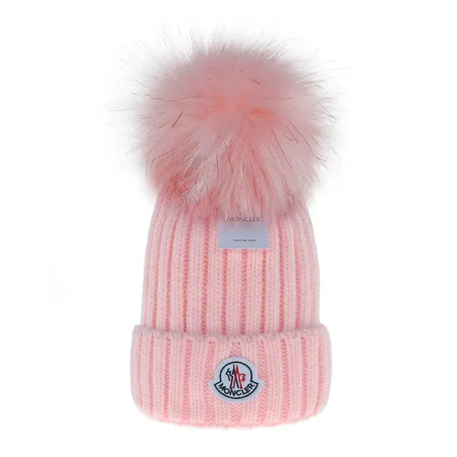 Moncler Pom-Pom Beanie Ribbed Knit with Fur Pom