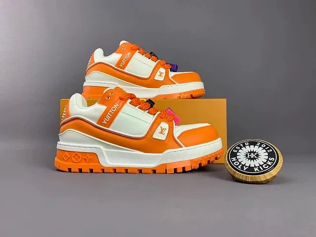 Louis Vuitton LV Trainer Orange and White