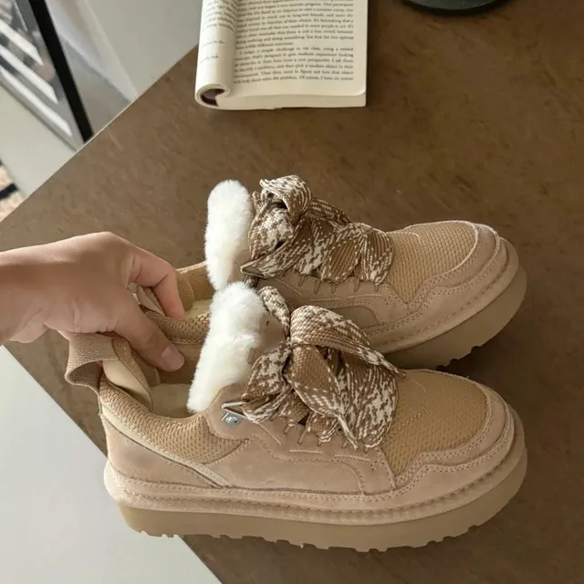 UGG Chunky Platform Sneaker Woven Lace Bow