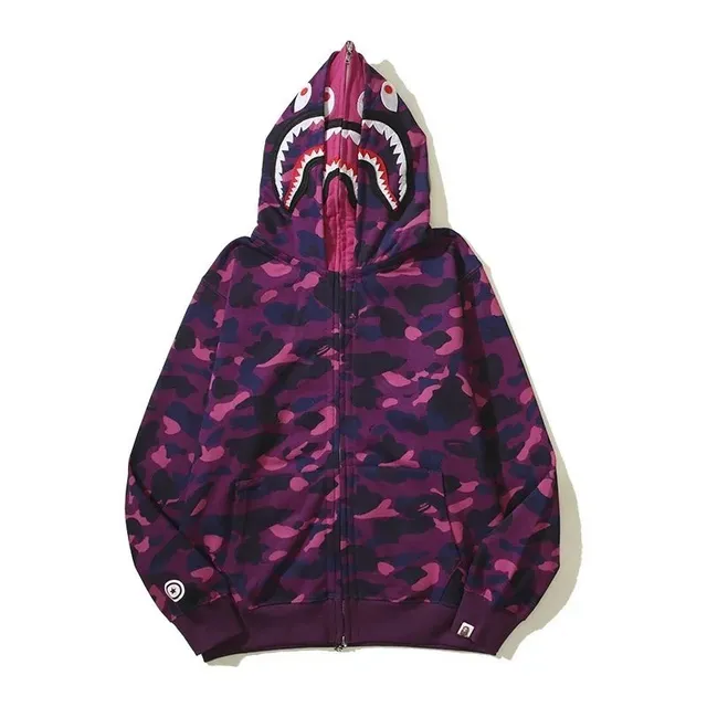 BAPE Shark Hoodie Purple Camo