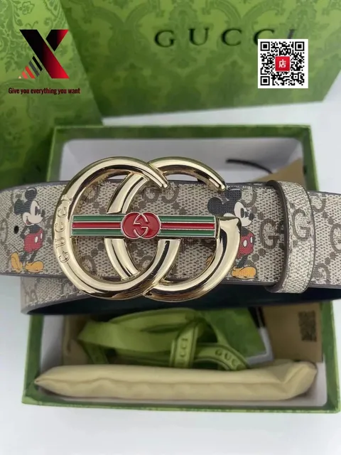 Gucci × Disney GG Marmont Belt Mickey Mouse Print