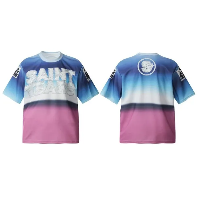 Saint Laurent Graphic T-Shirt Gradient Dip-Dye