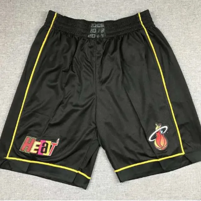 NBA Team Shorts Black with Yellow Trim