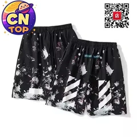 Off-White Printed Shorts Diagonal Stripe Print