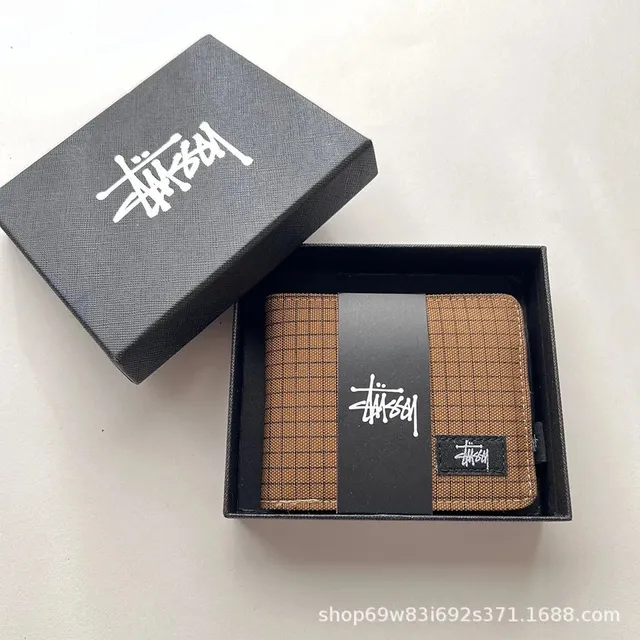 西图短钱包  格子  棕 加盒
