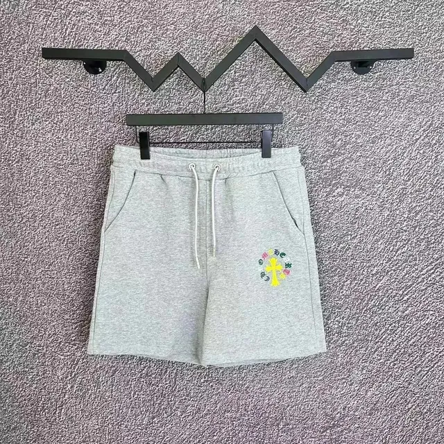 Chrome Hearts Cross Logo Shorts Heather Grey with Embroidered Cross