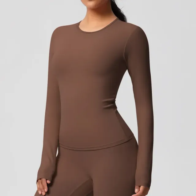 7102 long sleeve-chestnut color