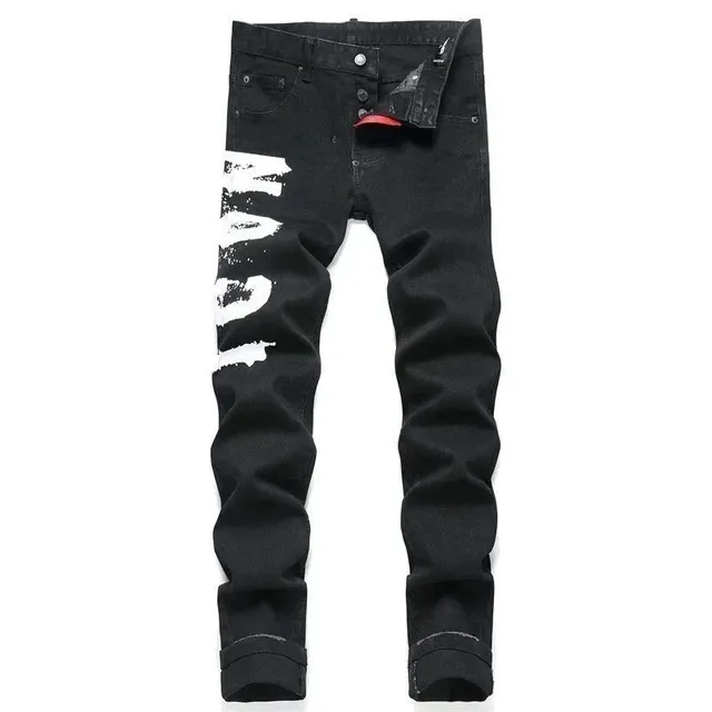 Dsquared2 Distressed Logo Jeans White Paint Splatter