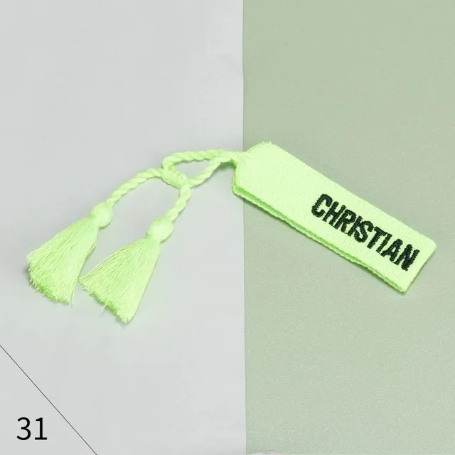 Embroidered Tag Neon Green with Black Lettering