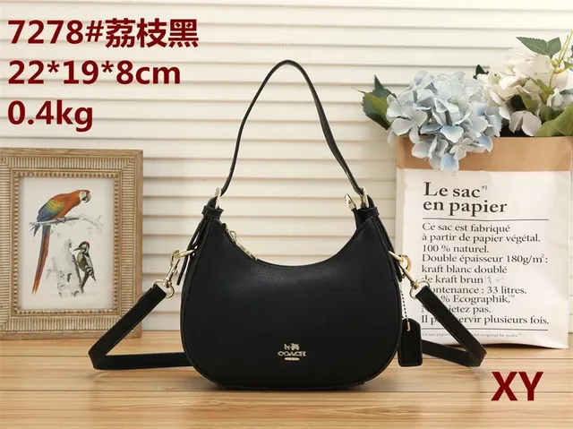 Coach Hobo Bag Litchi Leather
