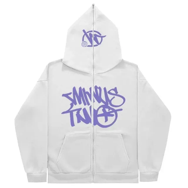 Minus Two Zip-Up Hoodie Graffiti Logo