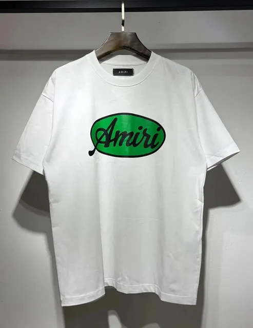 Amiri Logo Tee Green Oval Logo