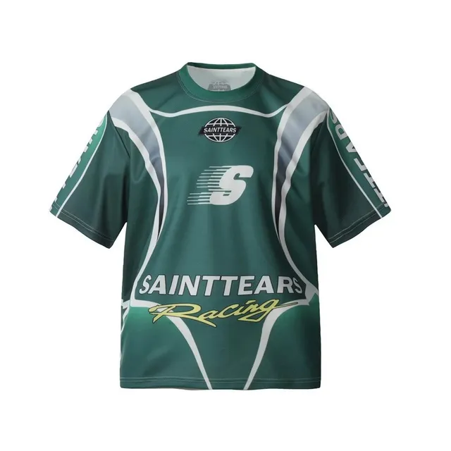Racing Jersey Green Gradient with White Graphics