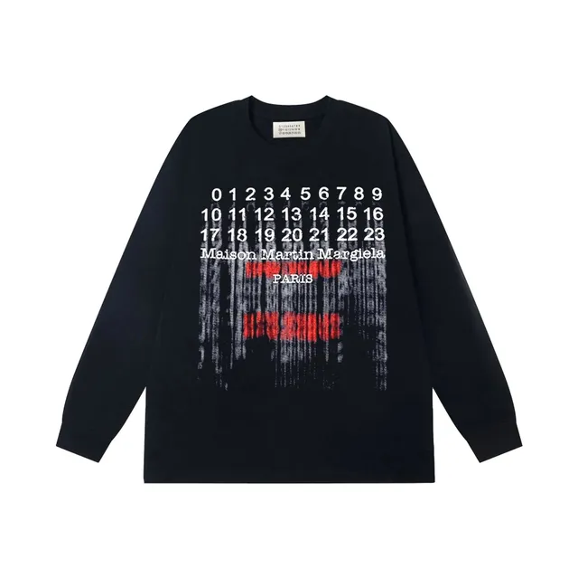 Maison Margiela Long-Sleeve Tee Number Print