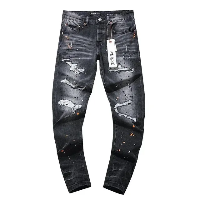 Purple Brand Distressed Jeans Paint Splatter