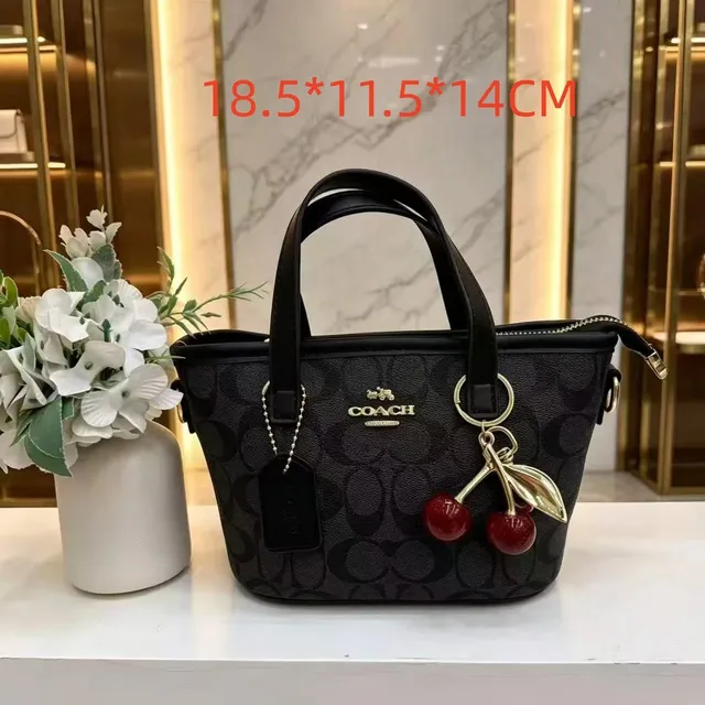 Coach Mini Carryall Signature Canvas with Cherry Charm