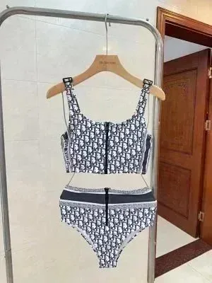 Dior B22 Bralette and Brief Set Oblique Print