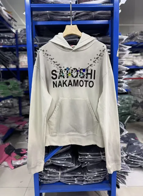 Satoshi Nakamoto Hooded Sweatshirt Crystal-Embellished Logo