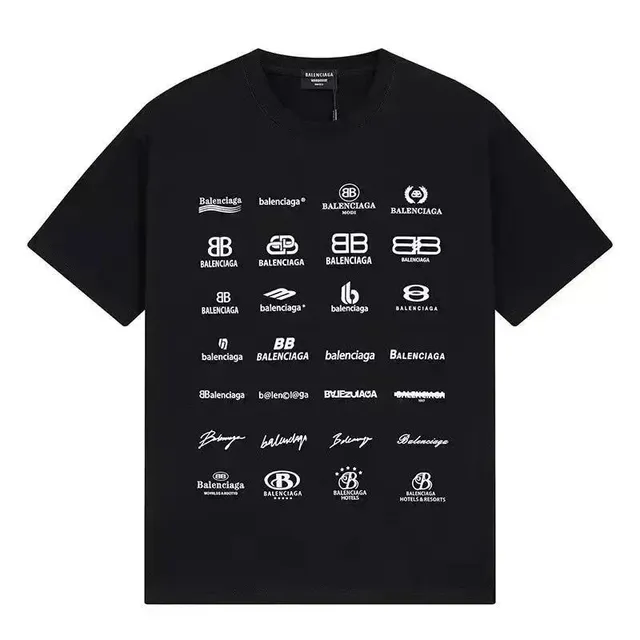 Balenciaga Logo Print T-Shirt Multi-Logo