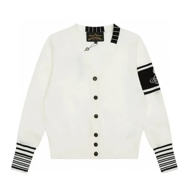 Vivienne Westwood Cardigan Orb Logo Striped Sleeve